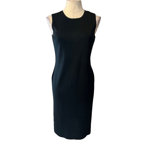 Ming Wang Dress S Small Black Stretch Knit Crew Neck Tank $250 NEW - Picture 4 of 13